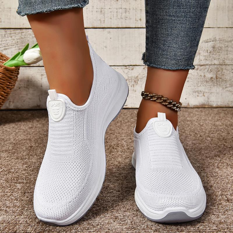 Changfengshu Shoes Women's Processing Customized New Flying Weaving Women's Shoes Versatile Comfortable Casual Shoes Lightweight Soft-soled Single Sho
