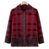 Grandma winter sweater cardigan lapel spring and autumn mother new knitted sweater medium and old top elderly clothes