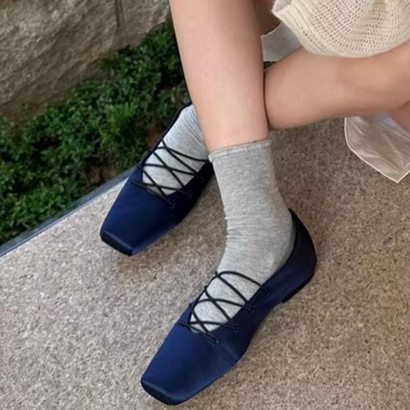 

Fashion Women Ballet Dance Flats Shoes Square Toe Fashion Shoes Shallow Designer Woman Sandals 2025 Dress New Elegant Zapatos De Mujer 40