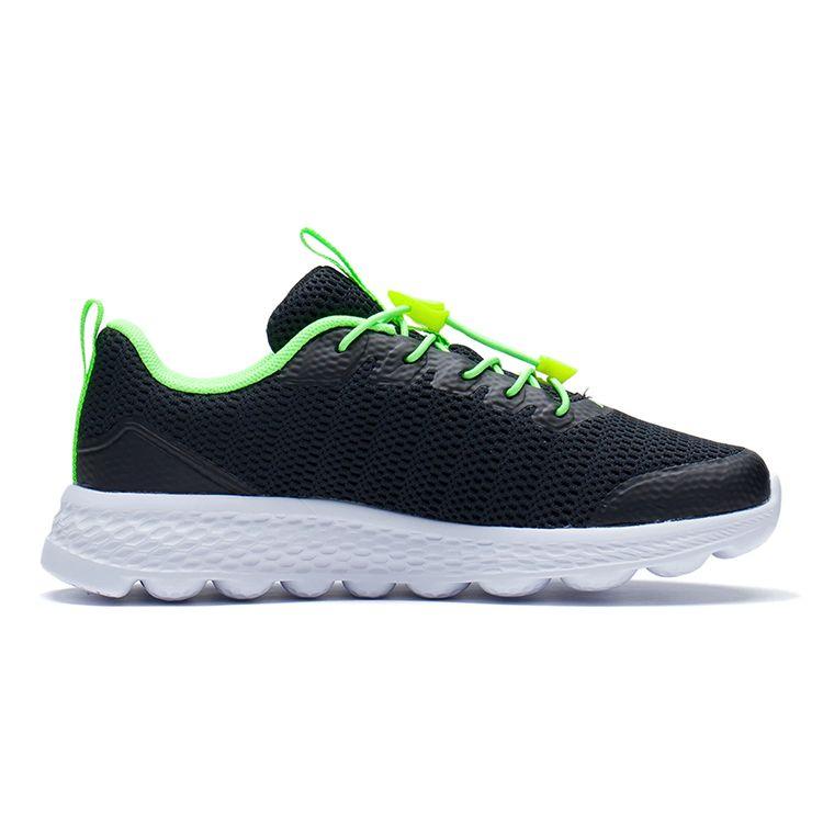 Li Ning Kids Comfortable Physical Fitness Test Non-Slip Shock Absorbing Wear-Resistant Low-Top Running Shoes Kids sneaker Black Green YKFS074-3