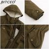 BITCED Autumn/Winter Women's Cotton Coat Solid-Colour Hooded Parka Thick Cotton Coat with Fleece Lining