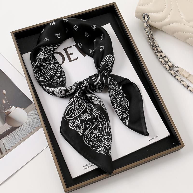68*68Cm Fashion Hip Hop Bandana Square Scarf Cowboy Cashew Black Paisley Headband Print For WomenMenBoysGirls