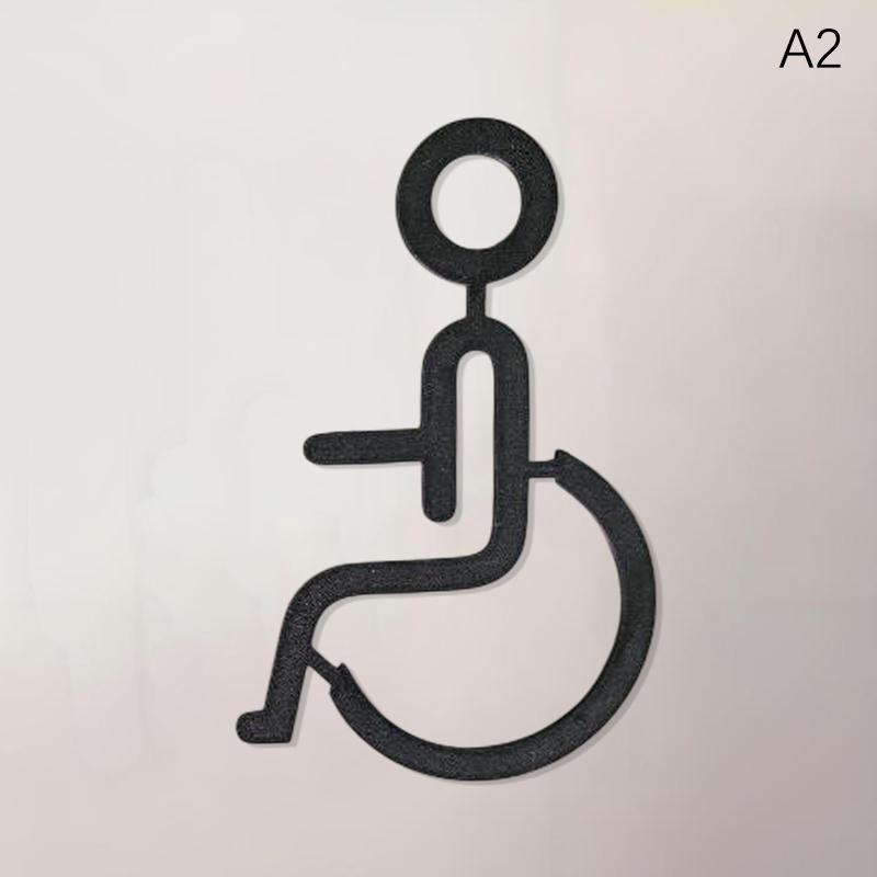 3D Printed Bathroom Door Sign Male & Female Restrooms Symbol Door Decor Restaurant Hotel Cafe Toilet Signage Wall Sticker