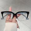 Internet celebrity small fresh plain face high sense anti-blue glasses business elegant versatile can be matched with degree flat mirror