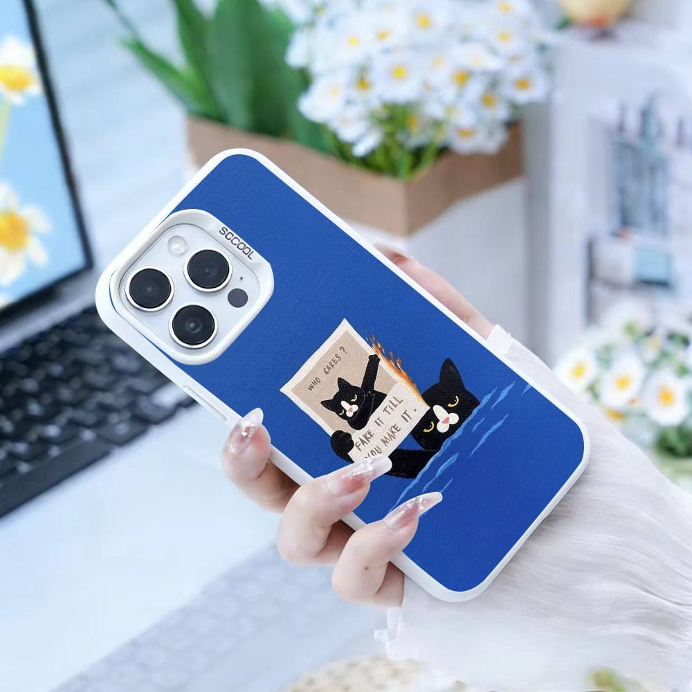 

Черный причудливый кот Чехол для телефона Для IPhone 16 17 15 14 12 13 Pro Max Белый Цвет Ударопрочный Чехол iPhone15pro
