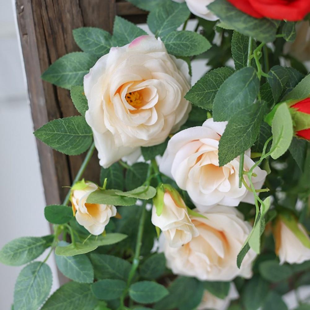Decorative Faux Rose Vine Wall Hanging 90cm for Home Garden Artificial Flowers Pink Orange Purple Red Light Pink Realistic