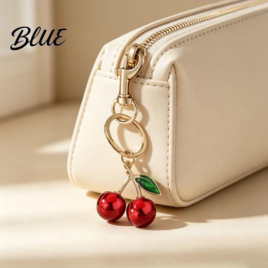 Fruit Key Ring Charm Alloy Cherry Keychain for Backpacks Shape Car Purses Chain Holder Decorative Handbag Pendant Women & Girls Backpack