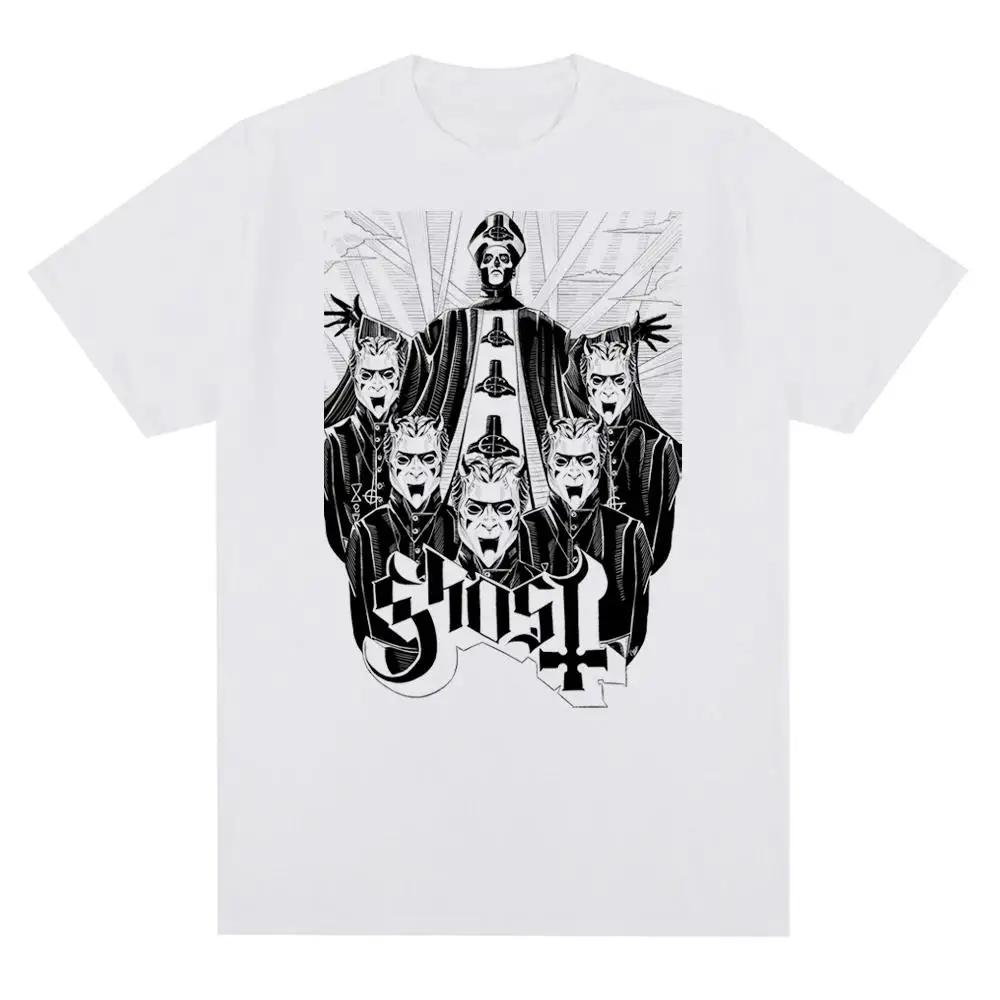 New Ghost Rock Band Graphic Print T Shirt Men Women Fashion Casual Rock Streetwear Short Sleeve Ovsersized TShirt Unisex Loose T