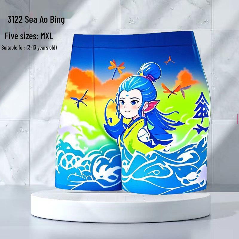 Children s Quick-Drying Cartoon Boxer Swim Shorts for Boys XL (9-11 years)