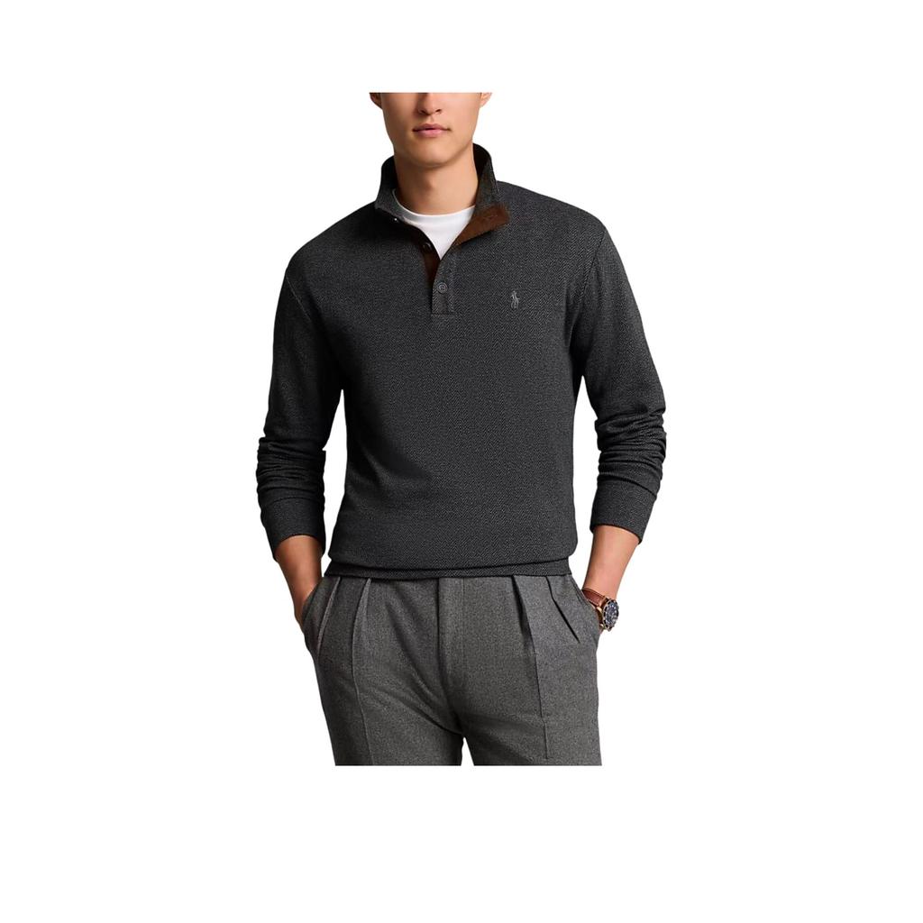 Polo Ralph Lauren Herringbone Small Pony Embroidered Stand Collar Long Sleeve Knit Sweater Men sweater 710951689-002