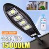 Luces Solares Exteriores 15000LM Sensor de Control Remoto Farola Inteligente IP65 Impermeable 168LED Lámpara Solar Exterior para Pared Jardín