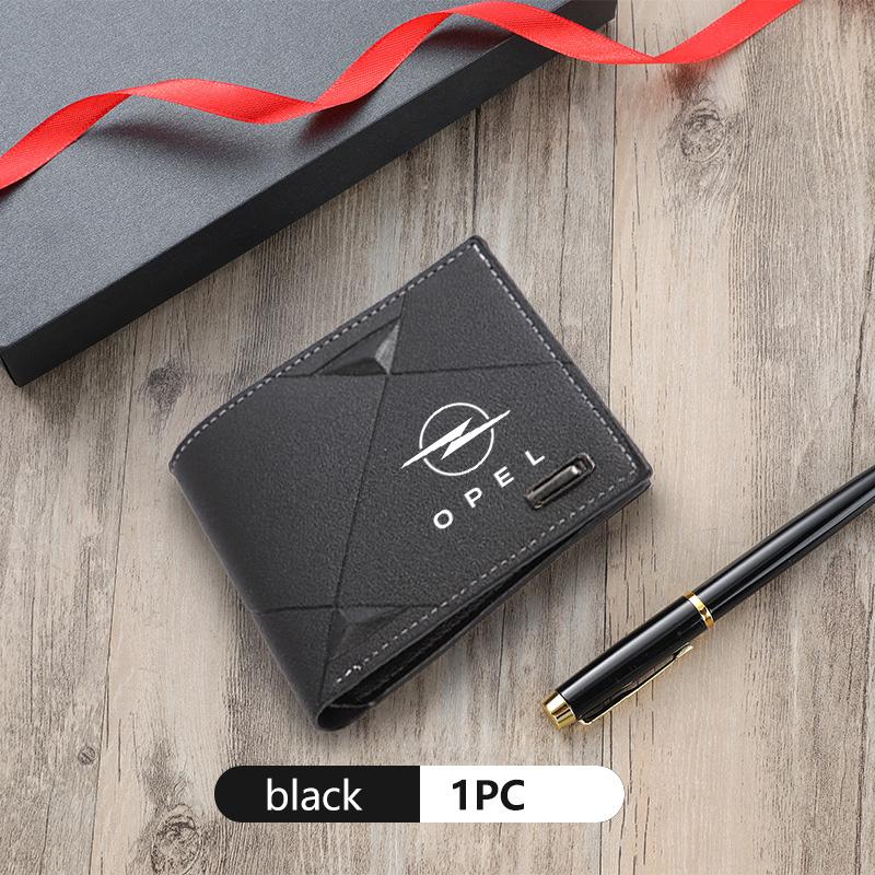 For Opel Car Styling Men Fashion Short Wallet Coin Purse Credit Card Organiser Accessories Insignia Corsa Grandland Antara