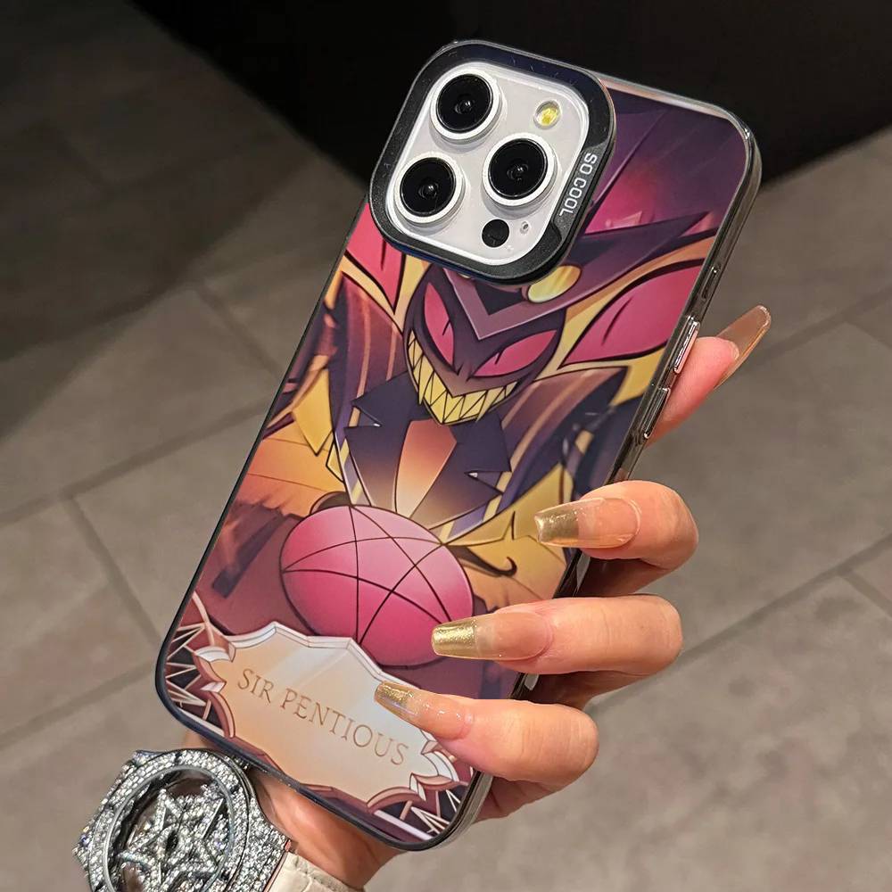 Sir P-Pentious Hazbin Hotel Phone Case For iPhone 17,16,15,14,13,12,11 Plus,Pro Max,XS,Colorful Silver Black Cover iPhone13