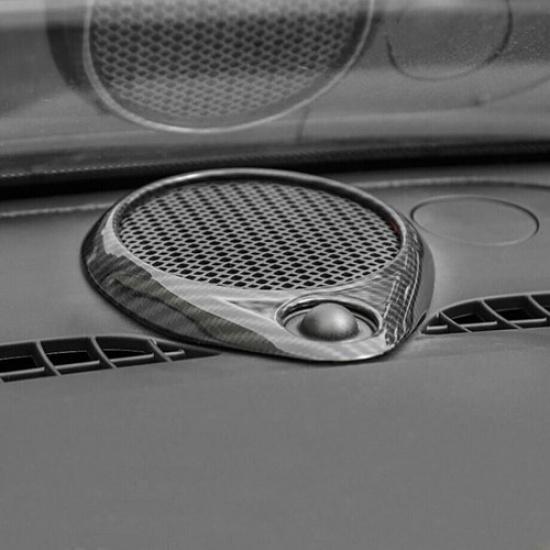 For 2011-2024 Dodge Durango ABS Carbon Dashboard Central Speaker Ring Cover Trim