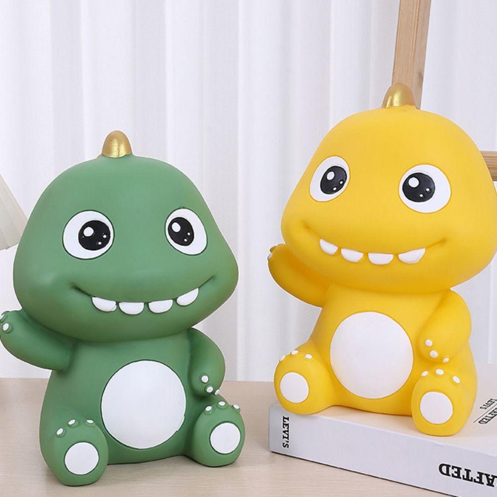 

Cute Dinosaur Piggy Bank Handmade Cartoon Saving Jar Creative Dinosaur Saving Bank Bitrthday Gift зелёный
