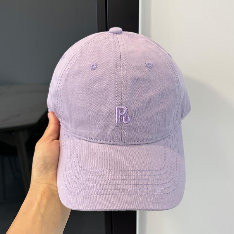 Letter Embroidery R Standard Four Seasons Soft Top Baseball Cap Women's Fashion Face Small Hat Neutral Simple Travel Cap