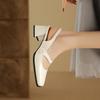 Women's high-heeled sandals spring and summer new simple and comfortable thick heel large size light mouth bag head sandals