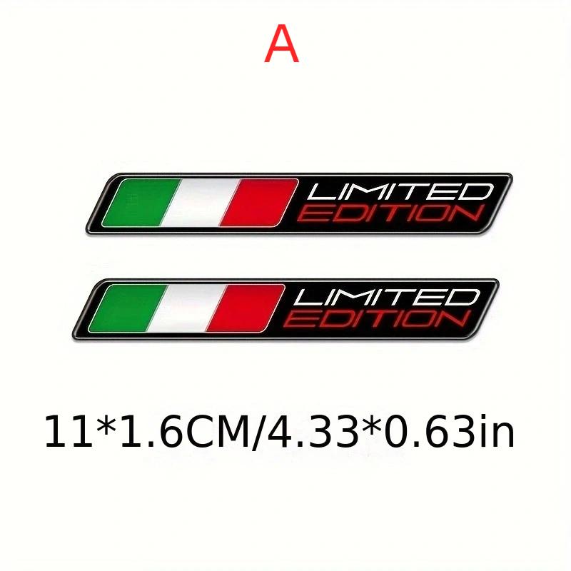 2PCS Italy Limited Edition Flag Sticker Emblem Badge Decoration Car Accessories Italian for Motorcycle Motobike Car Bike Truck S