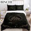 Magic Astrology Esoteric Gold Print Three Piece Bedding Set Fashion Article Children Or Adults For Beds Quilt Covers Pillowcases