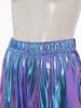 Damen Metallic Tanzhose Hoher Bund Elastischer Bund Lockerer Schnitt Sporthose Glänzender Schimmer Moderne Hose