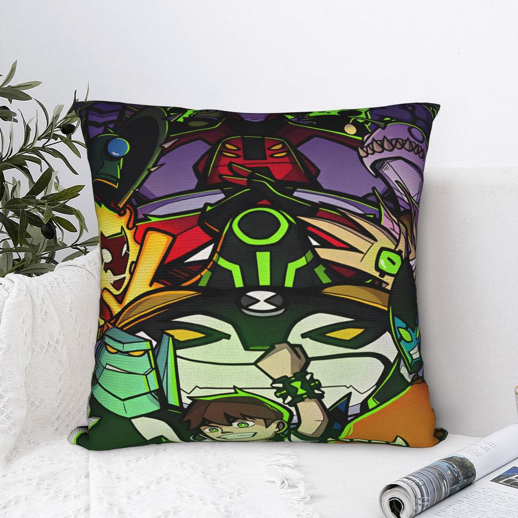 Pillow Case Ben 10 Cartoon Soft Pillow Cover For Sofa Couch Bed Living Room Kawaii Pillowcases