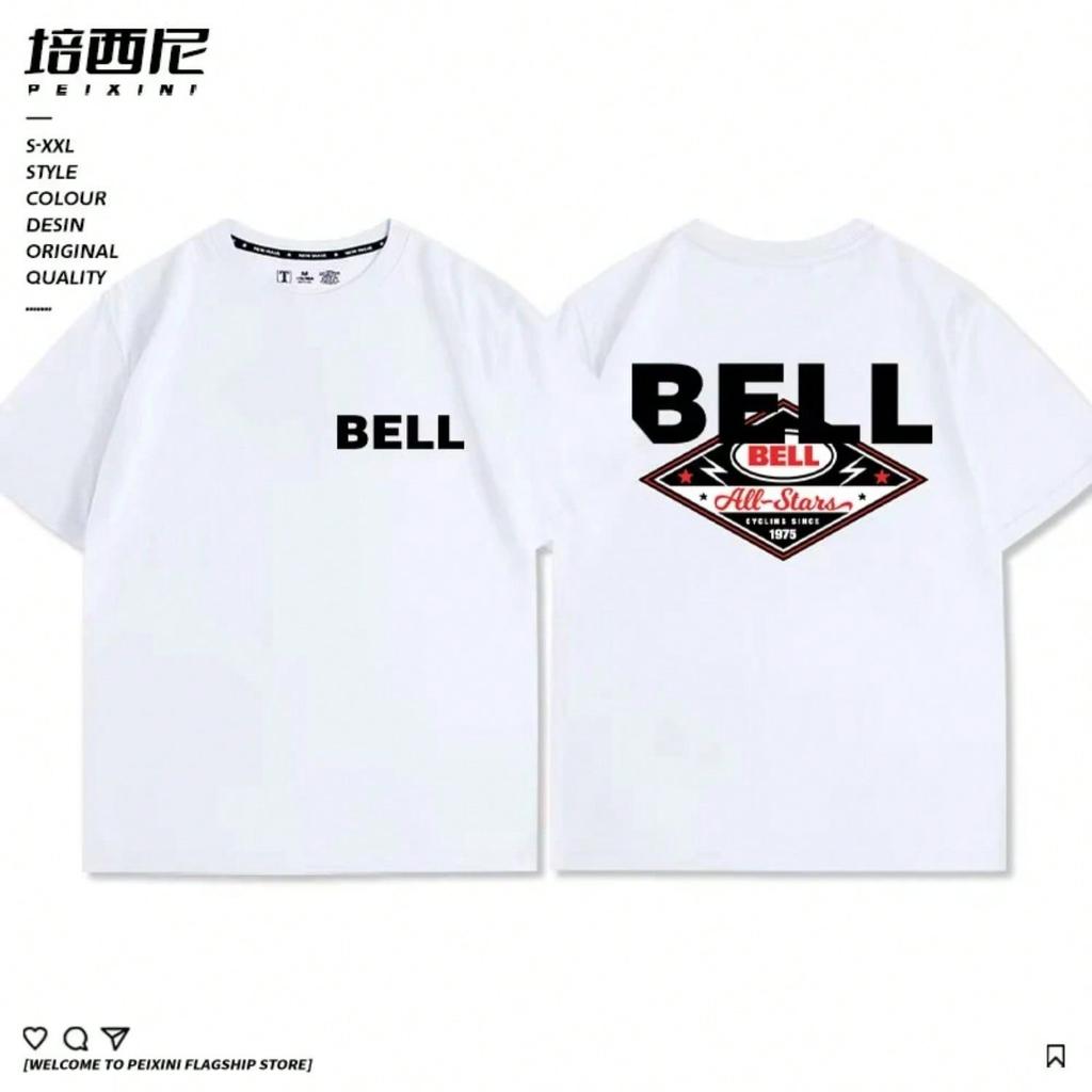 Bell Bell Helmet Logo Motorcycle Racing Clothing Custom Summer Short Sleeve Casual Loose T-Shirt Unisex's Cotton