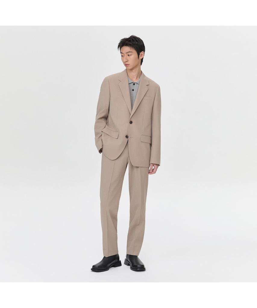 Keoseuuteommellou Beige Regular Fit Twill Setup Pants Cwpam26402Bex