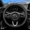 NEW For Mazda 2 3 5 6 CX-4 CX-5CX-7CX-8CX-30CX-50 MX5 Miata RX-7 RX-8 Axela Atenza Car Carbon Fiber Leather Steering Wheel Cover