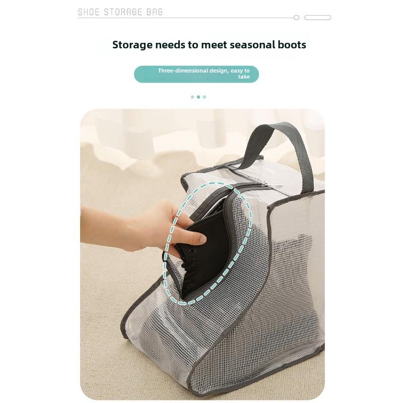 1 bolsa de almacenamiento de zapatos nueva, multifuncional, portátil, transparente, a prueba de polvo y humedad, bolsa para zapatos, botas, botas largas, bolsa protectora para botines