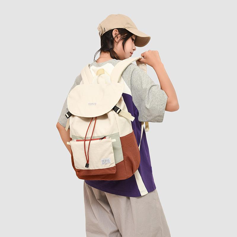 Student new lightweight ultra-light contrasting color outdoor sports leisure travel backpack backpack women's fashion schoolbag