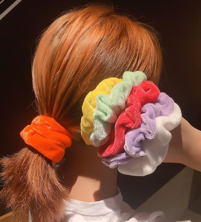 40 Solid Colors Velvet Scrunchies Hair Ties White Black Red Baby Girls Ponytail Holder Headband Women's Fashion Hair Accessories