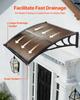 Awnings for Door Entrance, 38 X 40 In, Exterior Front Door Window Awnings with Drainage & ABS Bracket, Rain Snow Sun Protection, Overhang