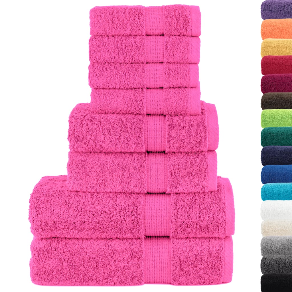 8 piece Premium Towel Set SOLUND Pink 600 g m²