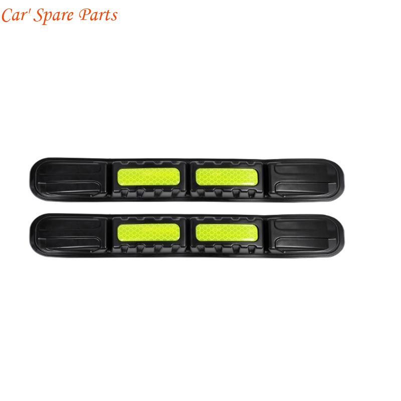 Y4UA 1 Pair Automotive Adhesive Reflective Bumper Guard Tape Anti Collision Strips