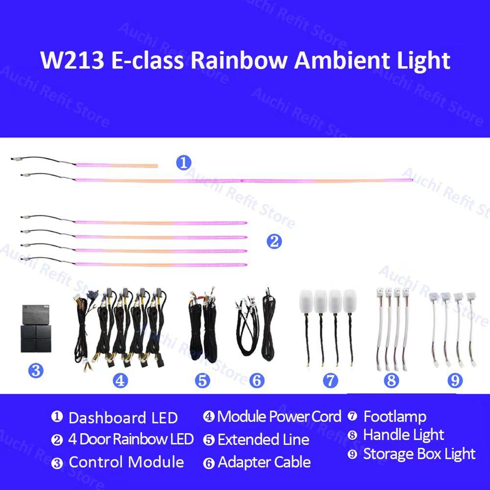 Hot Interior Mouldings 64 Colors LED 3D Rotating Tweeter Speaker Air Vents Interior Ambient Light For Mercedes Benz W213 E-Class