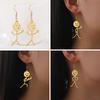 Teamer Funny Doodle Earrings For Woman 2026 Trend Punk Middle Finger Stickman Hip Hop Stainless Steel Dangle Earrings