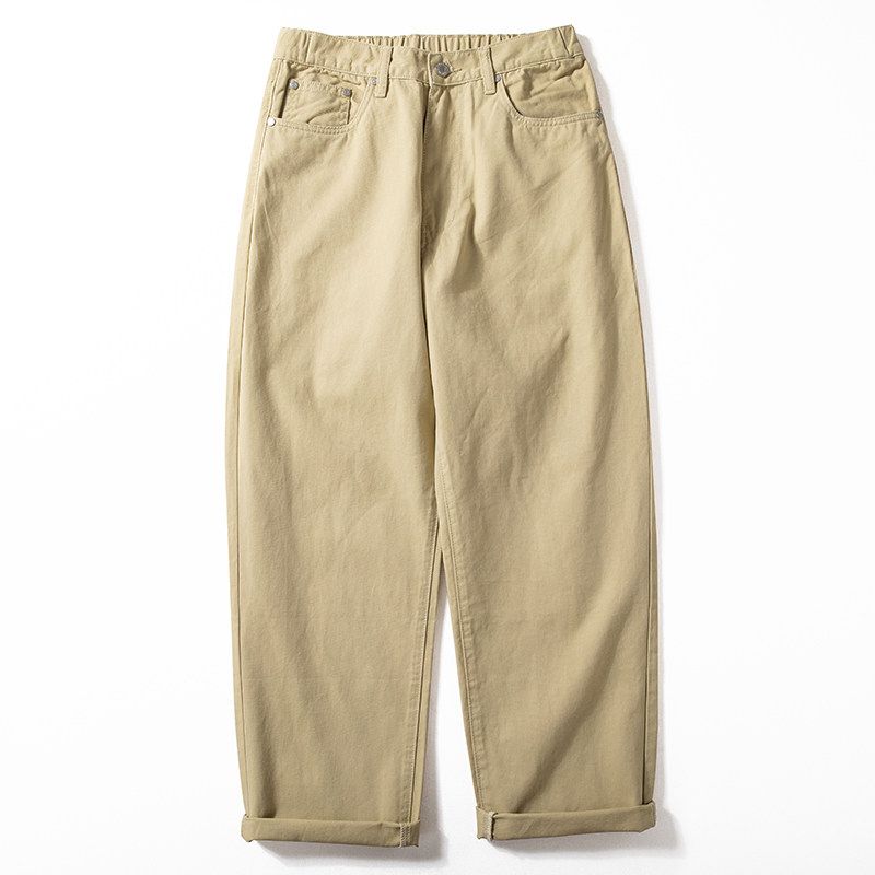 Men's Casual Pants 2024 New Style Washed Pure Cotton Comfortable Pants Trendy Brand Loose Straight Long Pants
