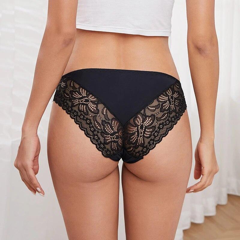 3PCS/Set Women's Panties Lace Silk Satin Underwear Sexy Lingerie Soft Comfortable Female Briefs Sweet Cozy Underpants