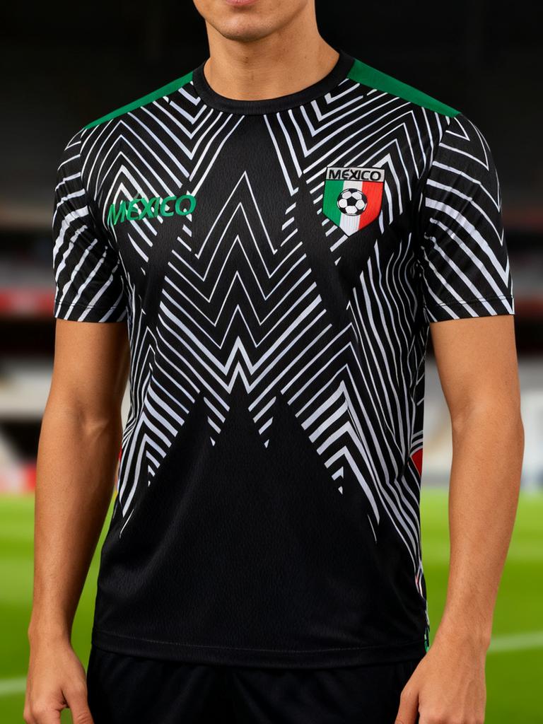 Men Mexico Soccer Fan Jersey, Lightweight Breathable Football T-Shirt for Training, Games & Casual Wear