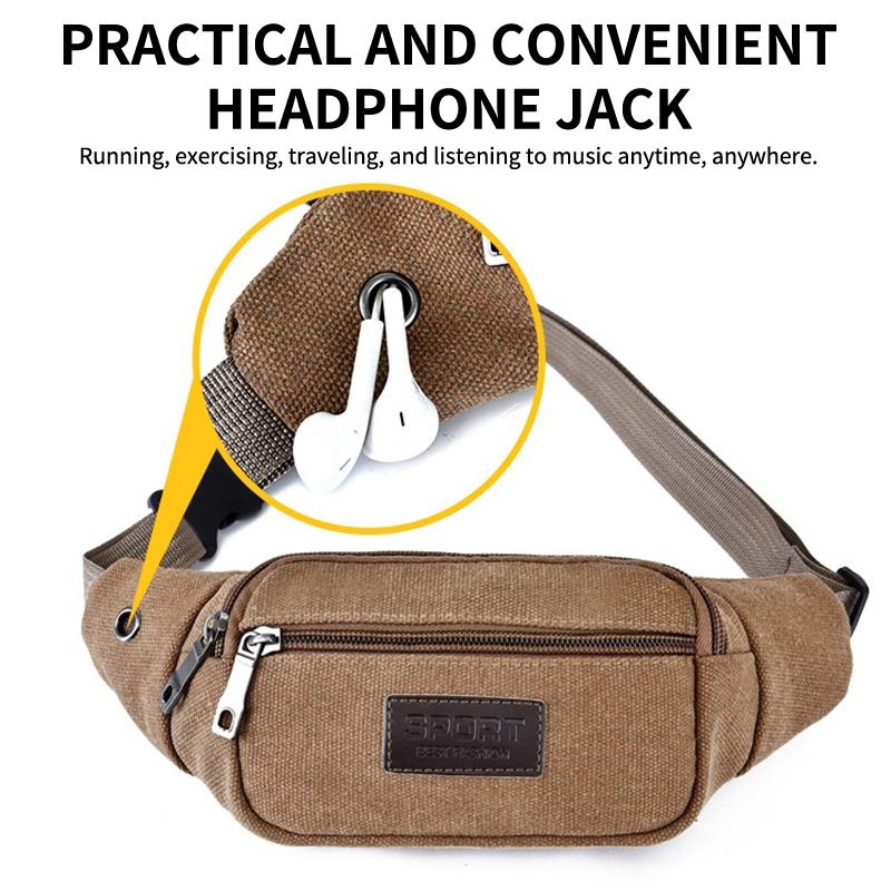 Casual Canvas Waist Bag Unisex Functional Waist Bag Mobile Phone Bag Men And Women Convenient Belt Banana Bag Fanny Pack