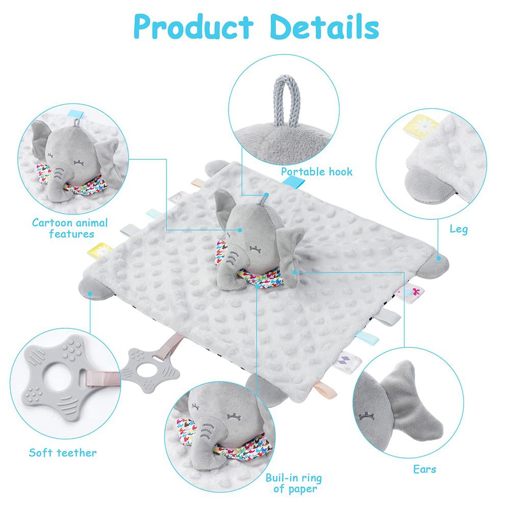 Pătură de confort pentru bebeluși cu etichete Teether din pluș moale păpuși de dormit pentru nou-născuți, jucărie pentru somn, la modă pentru copii