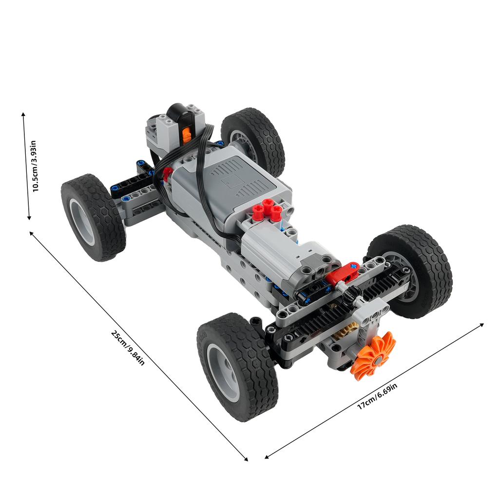 4WD RC Car Chassis Kit Electric Building Block Set w/Motor Wheels, Receiver Battery Box DIY Technical Toy for Simulation