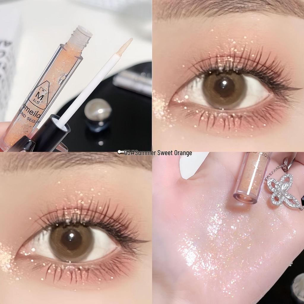 Lameila Liquid Eyeshadow with Sparkling Sequins - Brighten Eyes and Highlight with a Single Color.