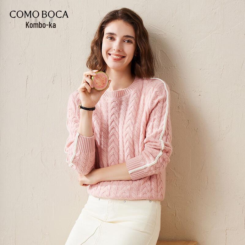 

Women s Komon Boca Beaded Cable Knit Cashmere Sweater L