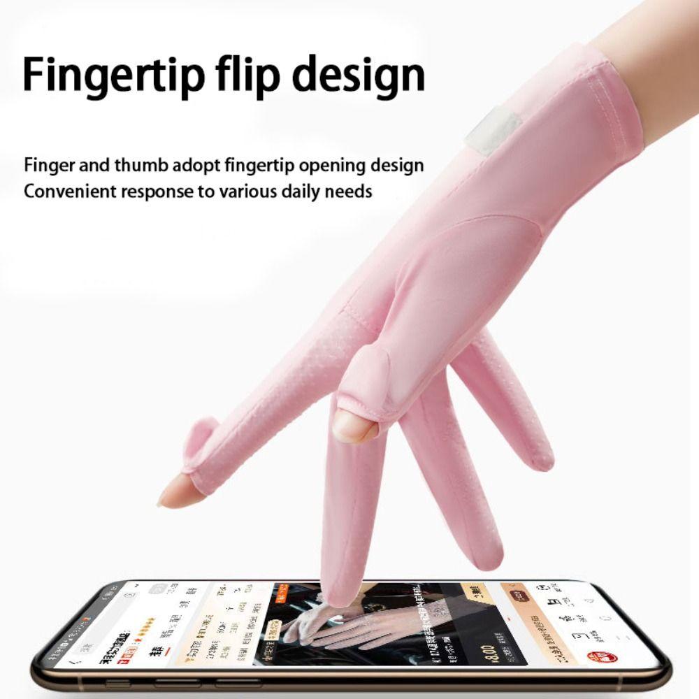 

Touch Screen Sunscreen Gloves Anti-UV Mittens Fashion Riding Gloves Women фіолетовий