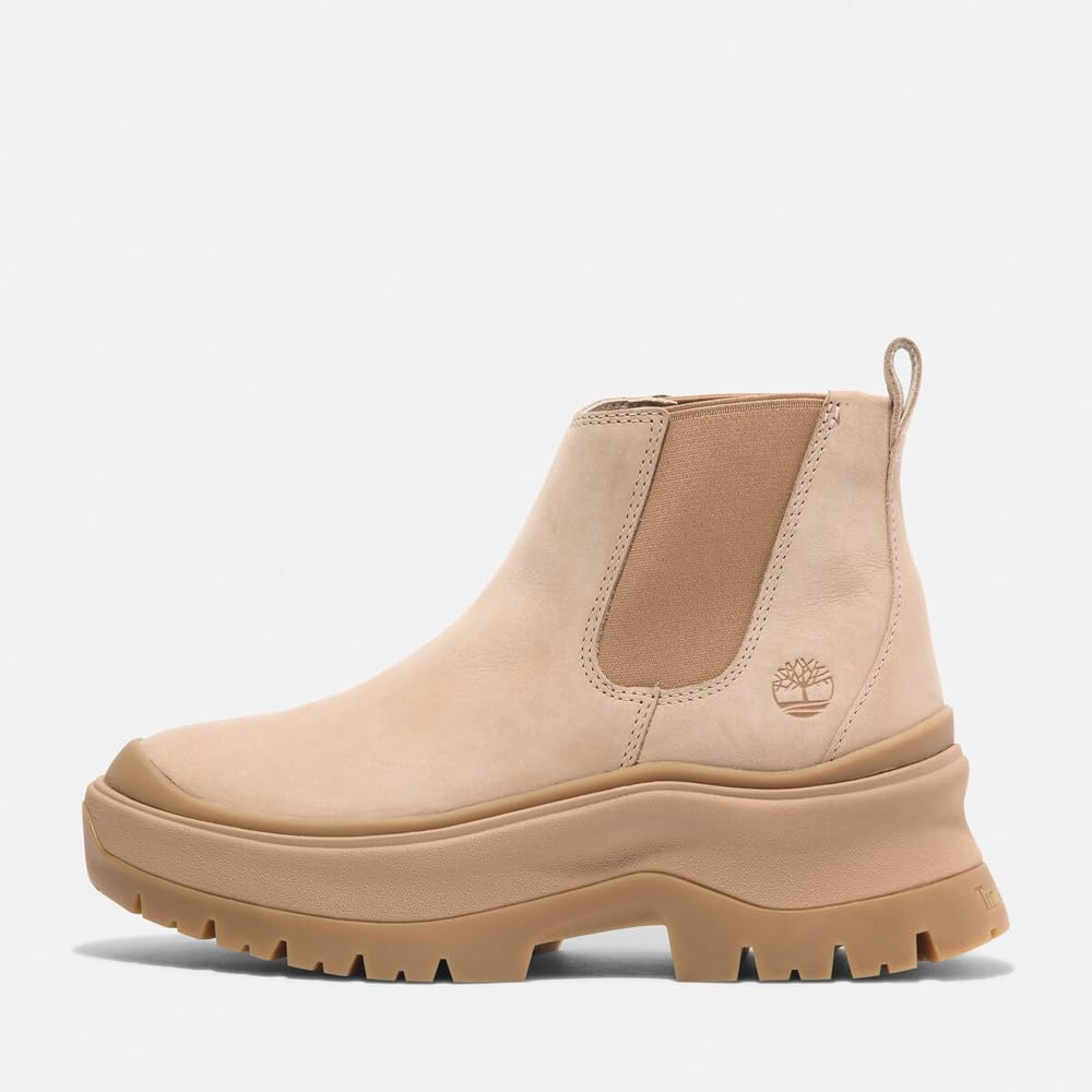 Timberland Roxy Lane Mid Chelsea Light Beige Size Boots, Women's, TB0A28XMEN71, Nubuck, 6.0 / 23.0cm