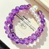 8Mm Retro High Quality Natural Amethyst Artificial Crystal Pearl Multi-Circle Bracelet Bracelet.