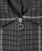 Beyond Closet [Collection Line] Vintage Detail Wool Check Riding Jacket Grey