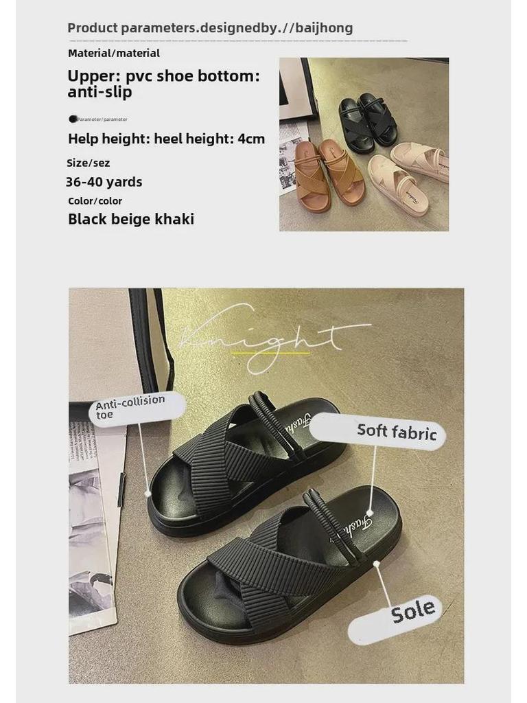 Chinelos de Plataforma de Verão Femininos - Sandálias Rasteiras Casuais Elegantes com Solas Grossas e Design Floral Elegante.