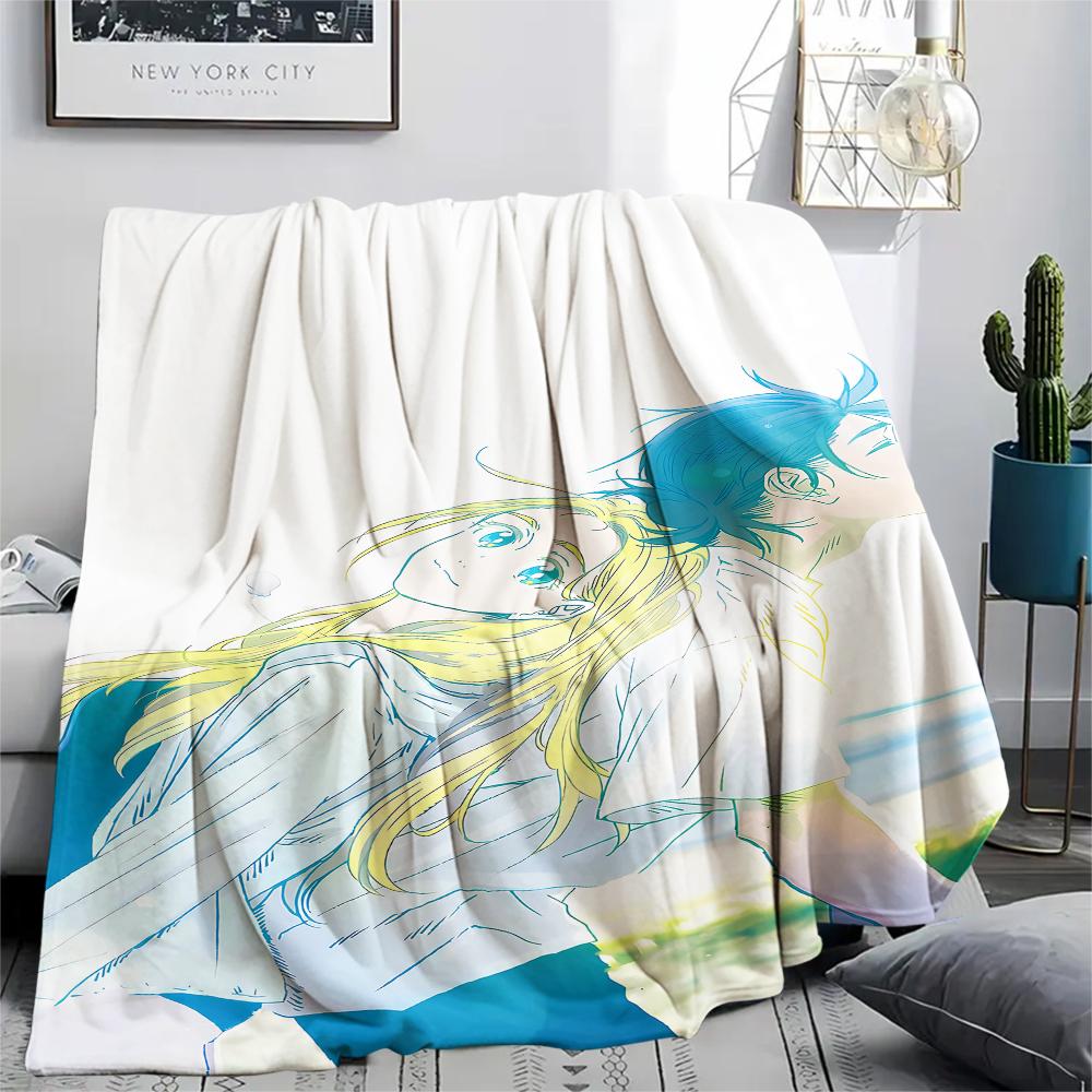 1PC Summer time Rendering Print Flannel Blanket, High quality All Seasons, Home Decor, Warmth and Comfort, Perfect for Christmas Gifts